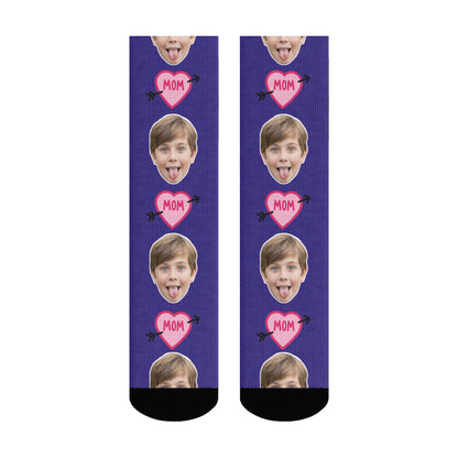 Custom Heart Mom Sock