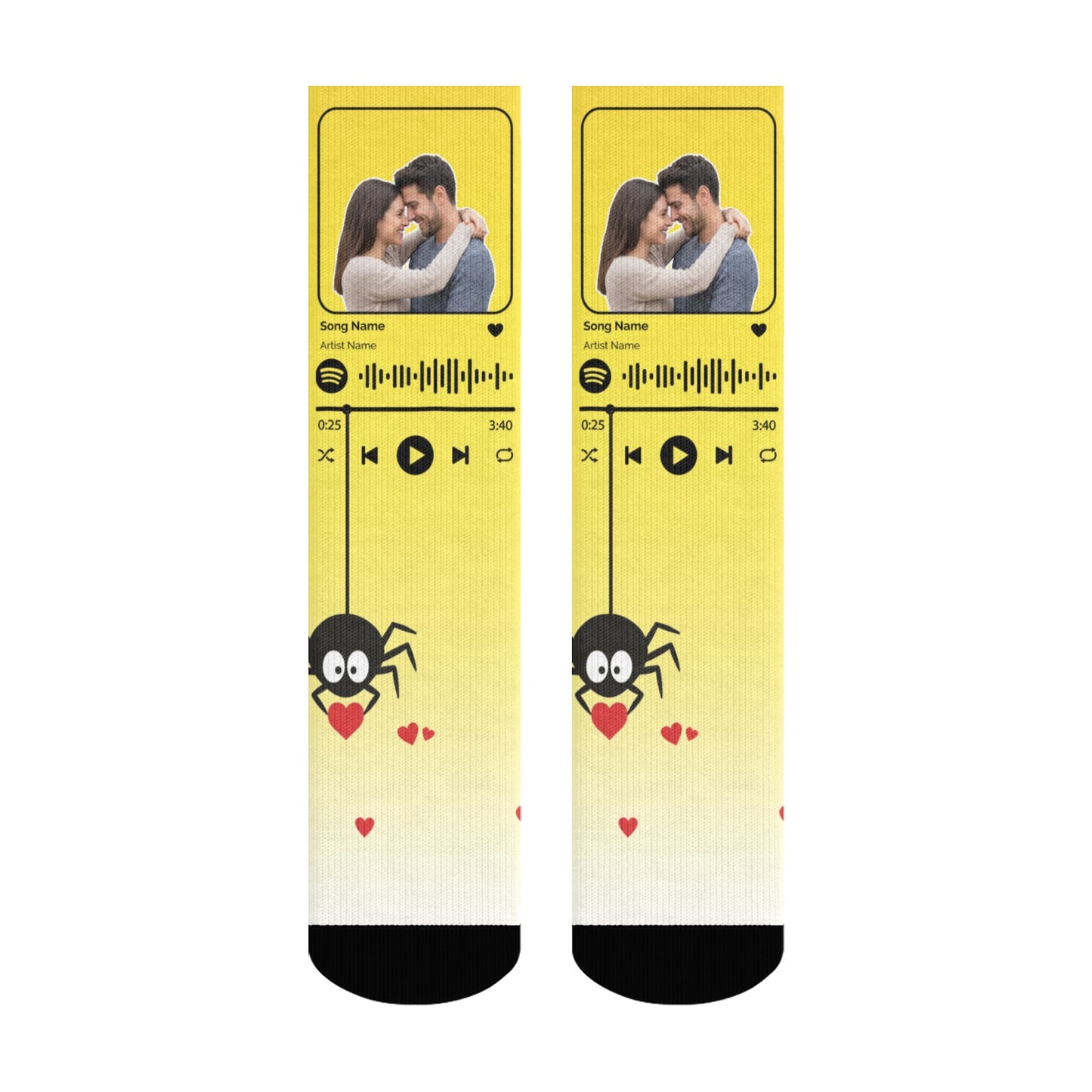 Music Customizable Valentine's Day Spider Couple Love Gradient Sock