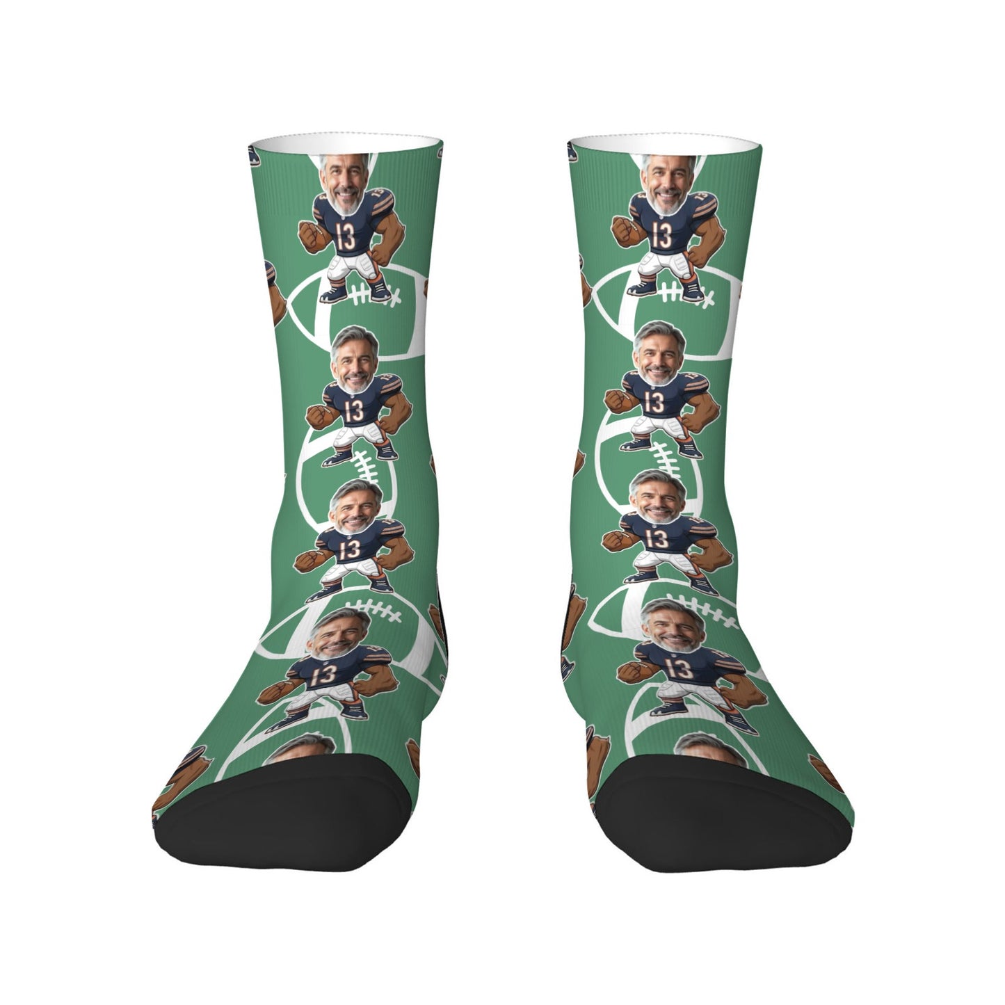 Athletic Chicago Football Style Custom Face Socks & Boxer Briefs