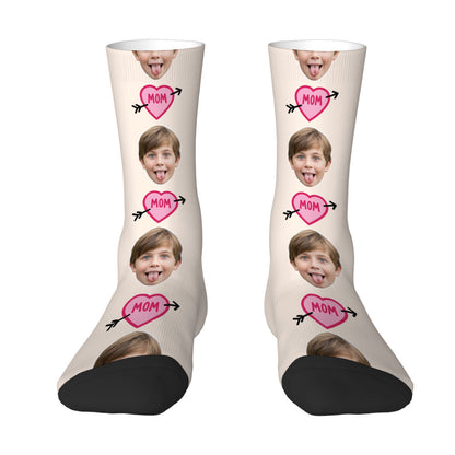 Custom Heart Mom Sock