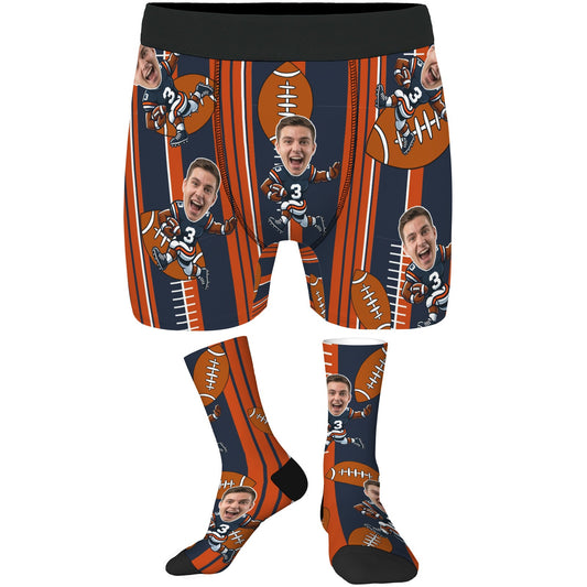Custom Chicago Football Face Socks & Men’s Underwear Set