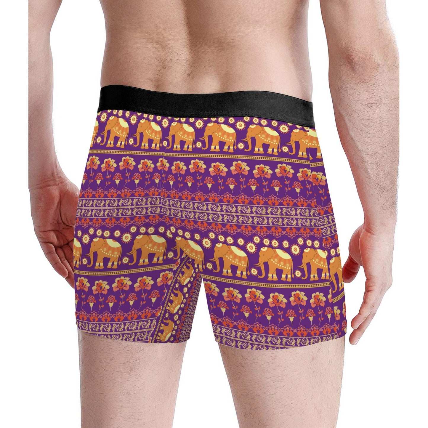Custom Men's Underwear & Socks Set - Tribal Style Elephant Motif