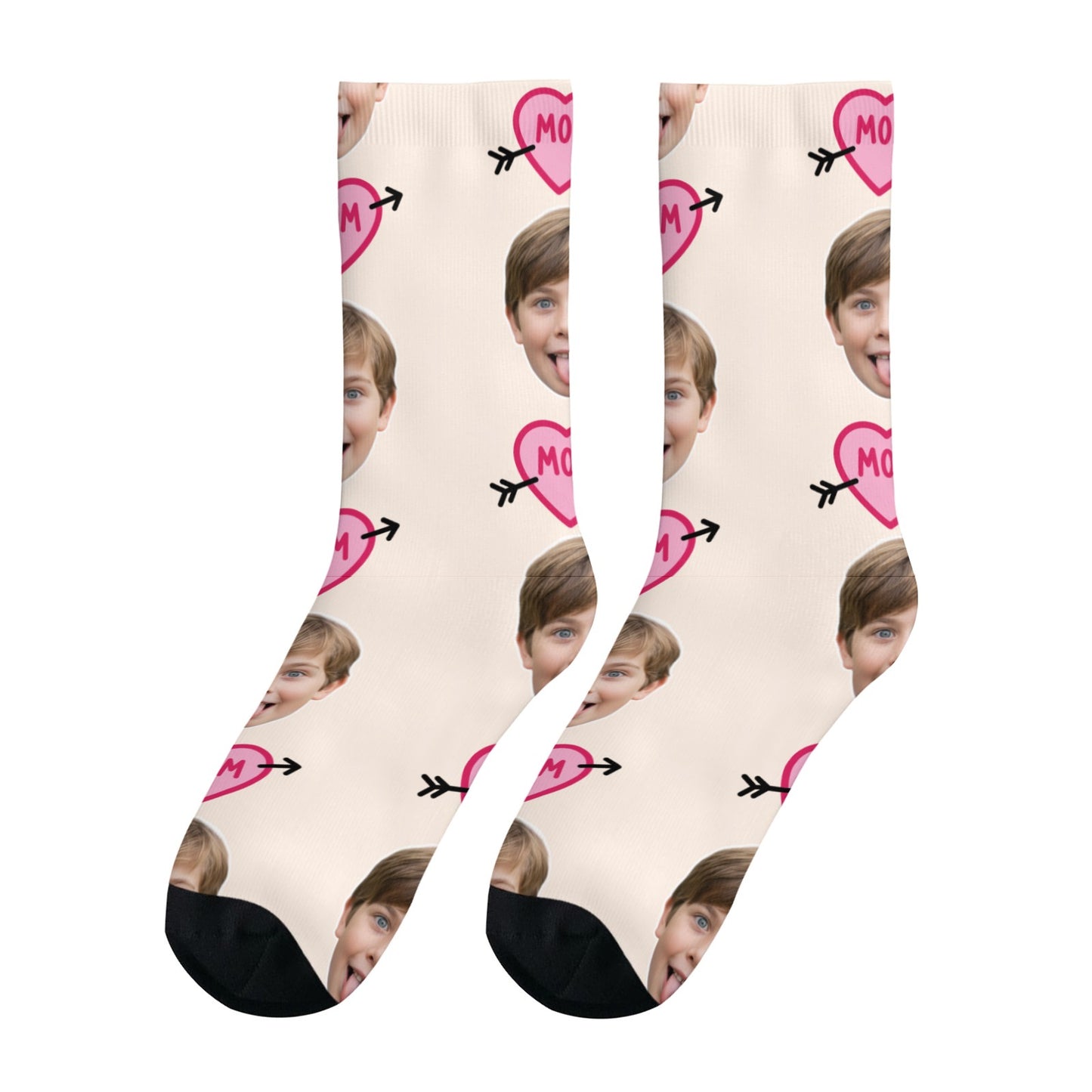 Custom Heart Mom Sock