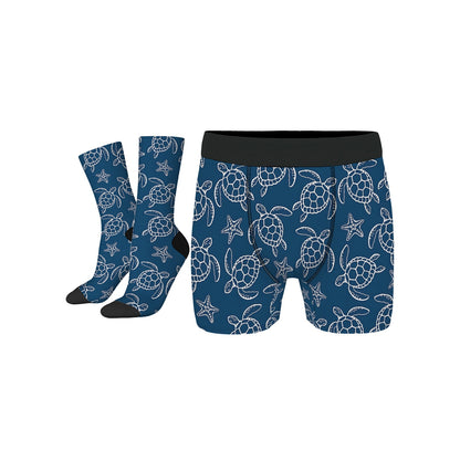 Custom Men's Underwear & Socks Set - Sea Turtle