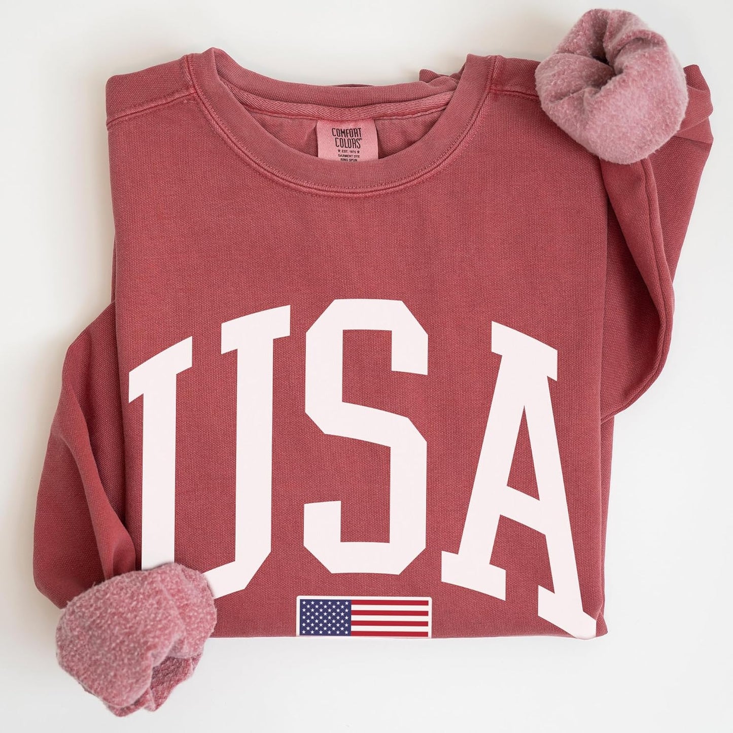 USA Flag 4th of July Crewneck Sweatshirt Unisex Pullover Top