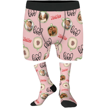 Personalized Valentine's Day Couple Love Coffee Underwear Sock Sets