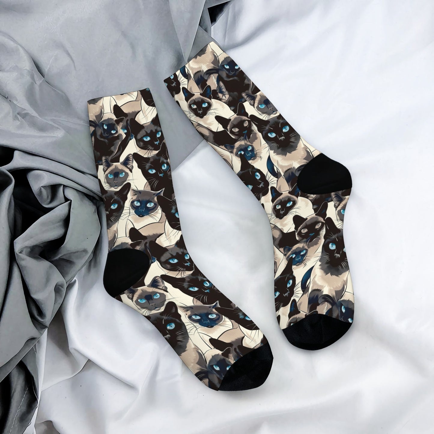 Custom Men's Underwear & Socks Set - Black Cat Blue Eyes