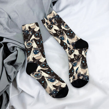 Custom Men's Underwear & Socks Set - Black Cat Blue Eyes