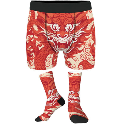 Custom Men's Underwear & Socks Set - Dragon Design