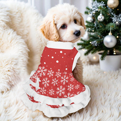 Snowflake Reindeer Pattern Pets Christmas Dress