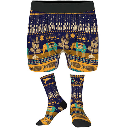 Custom Men's Underwear & Socks Set - Native Inspired Elephant Design
