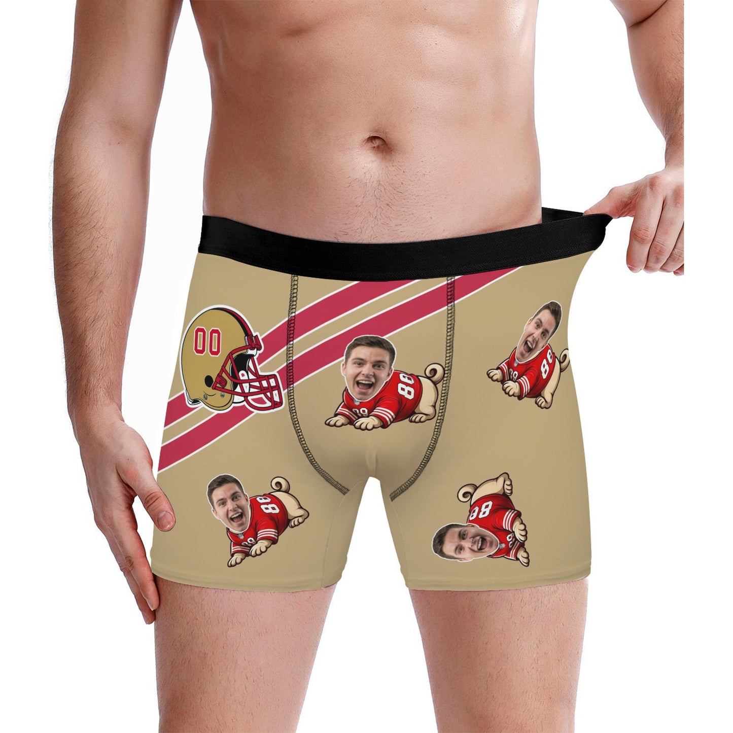 Custom San Francisco Football Face Socks & Underwear Set