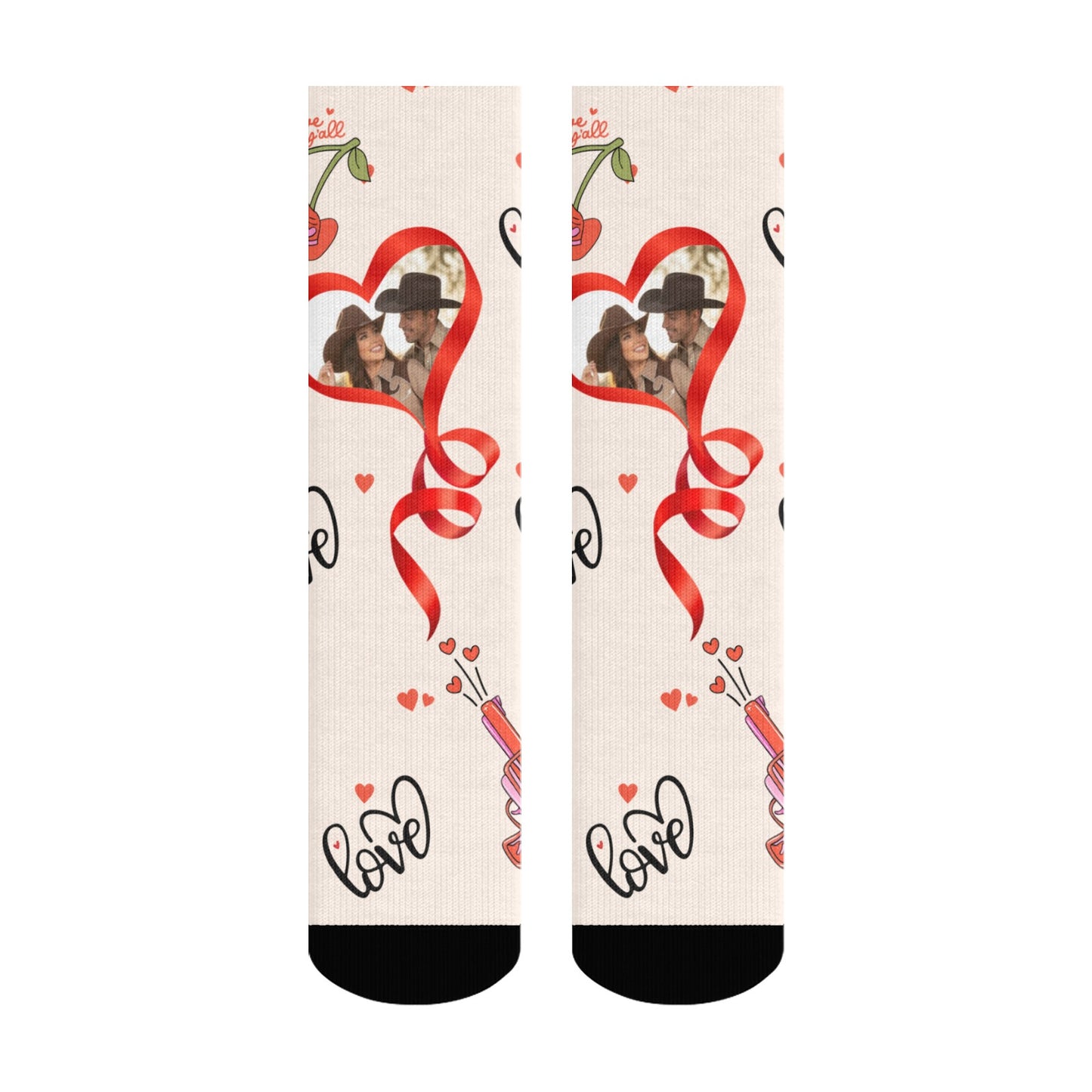 Custom Valentine's Day Cowboy Couple Love Sock