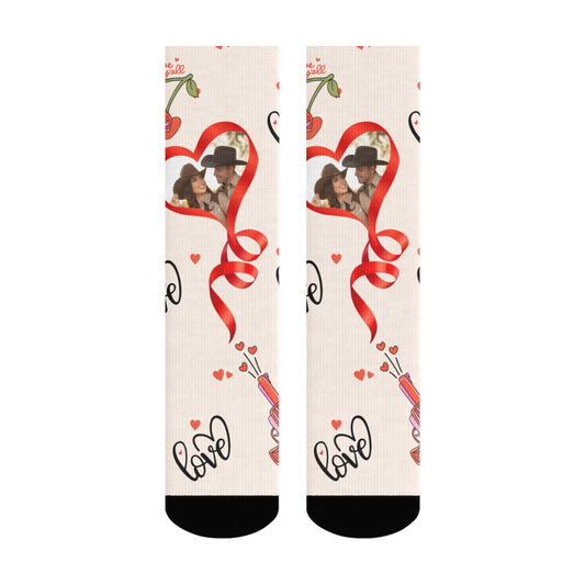 Custom Valentine's Day Cowboy Couple Love Sock