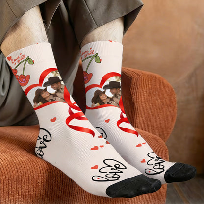 Custom Valentine's Day Cowboy Couple Love Sock