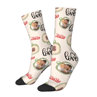 Custom Valentine's Day Couple Love Coffee Socks