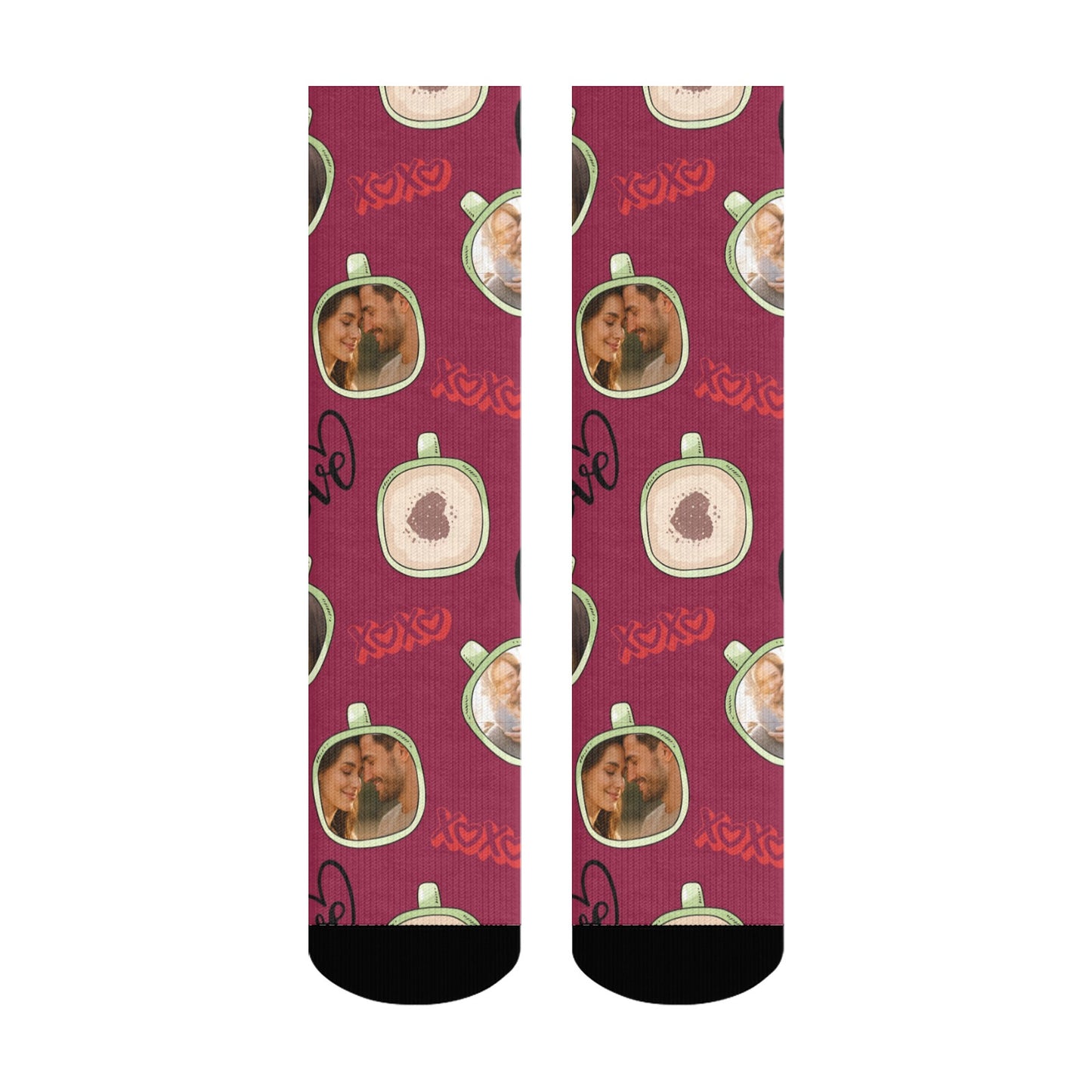Custom Valentine's Day Couple Love Coffee Socks