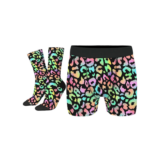 Custom Men's Underwear & Socks Set - Rainbow Circle Design