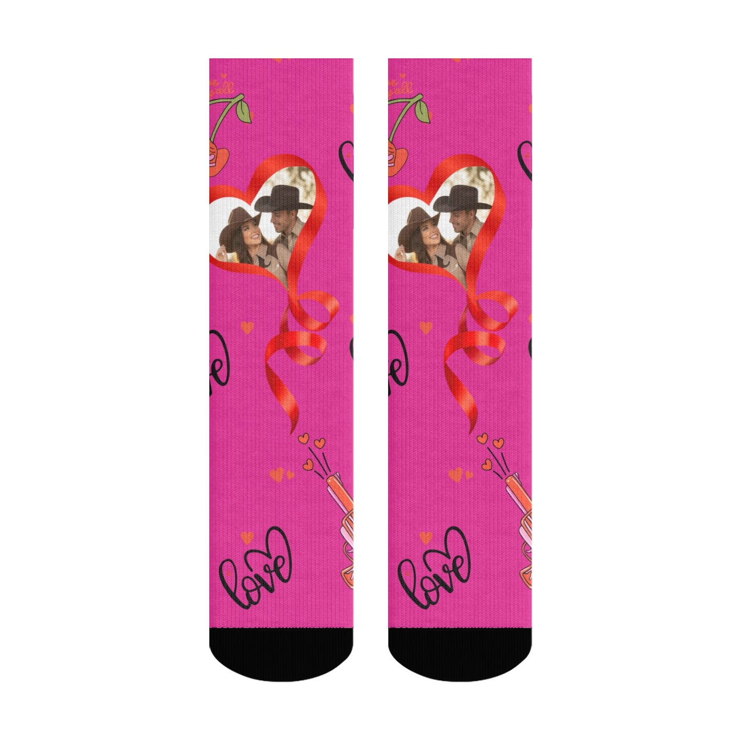Custom Valentine's Day Cowboy Couple Love Sock