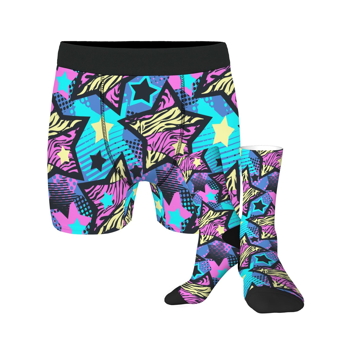 Custom Men's Underwear & Socks Set - Star Pattern