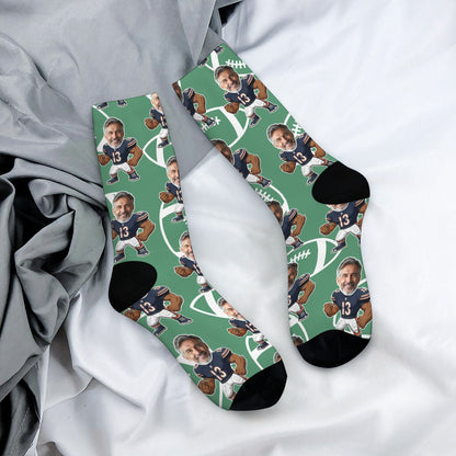Athletic Chicago Football Style Custom Face Socks & Boxer Briefs