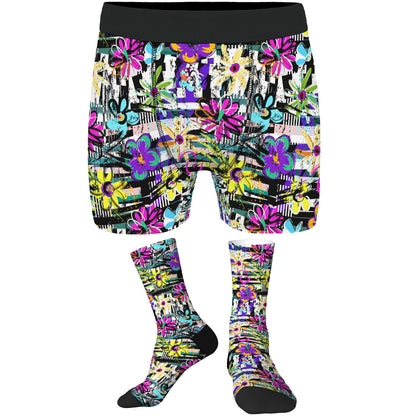 Custom Men's Underwear & Socks Set - Terrible Flowers
