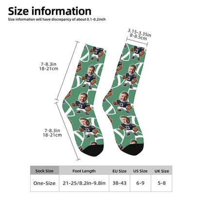 Personalized Chicago Football Face Socks