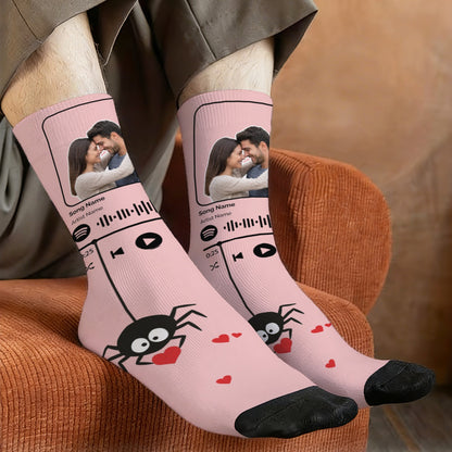 Music Customizable Valentine's Day Spider Couple Love Sock