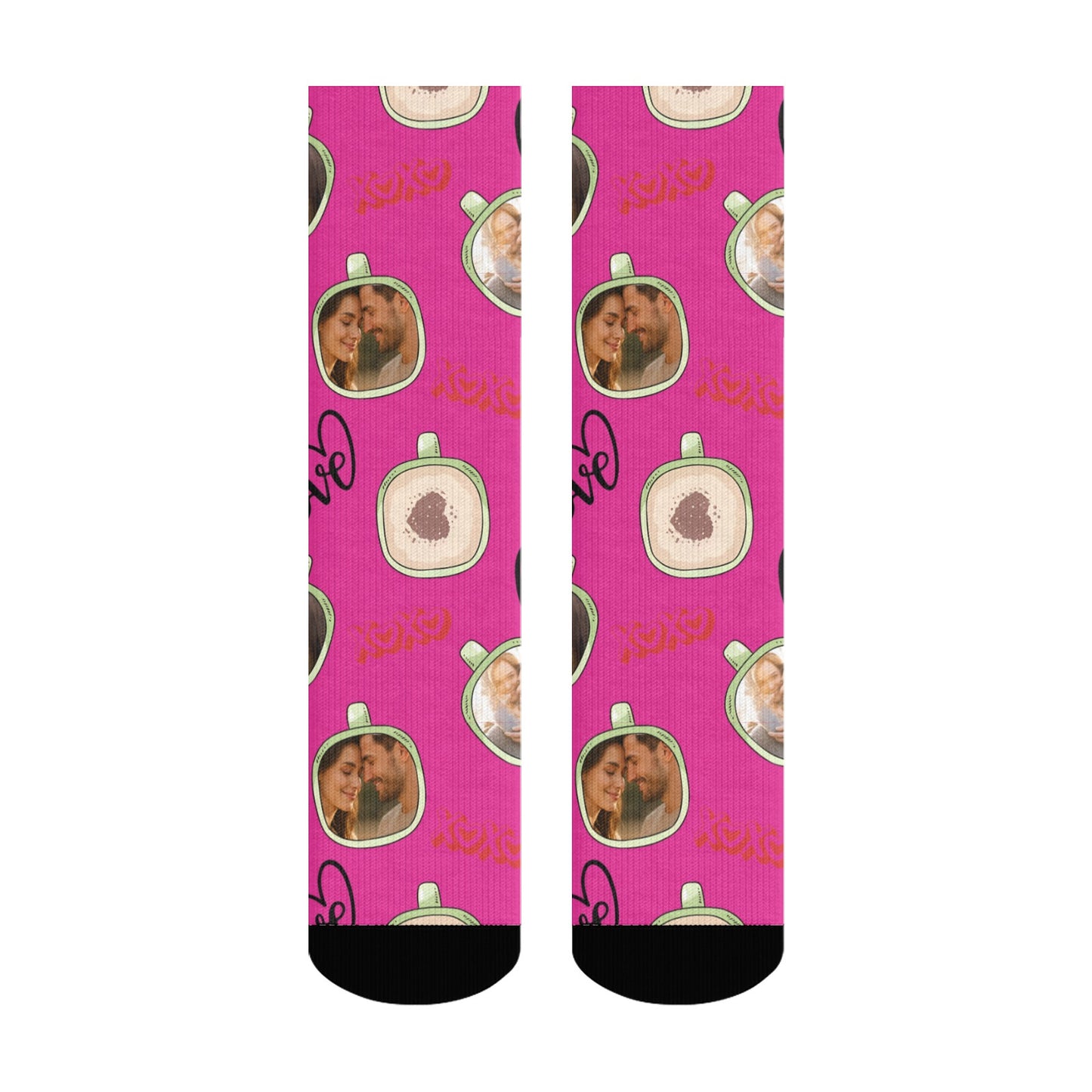 Custom Valentine's Day Couple Love Coffee Socks