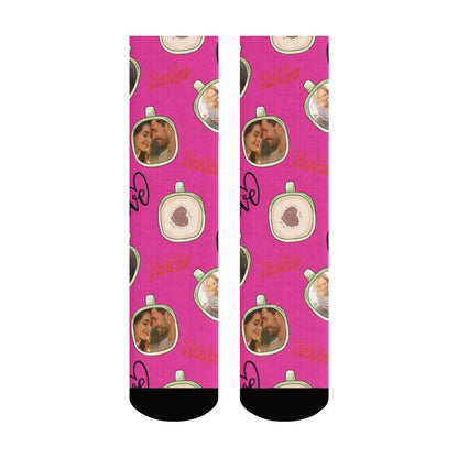 Custom Valentine's Day Couple Love Coffee Socks