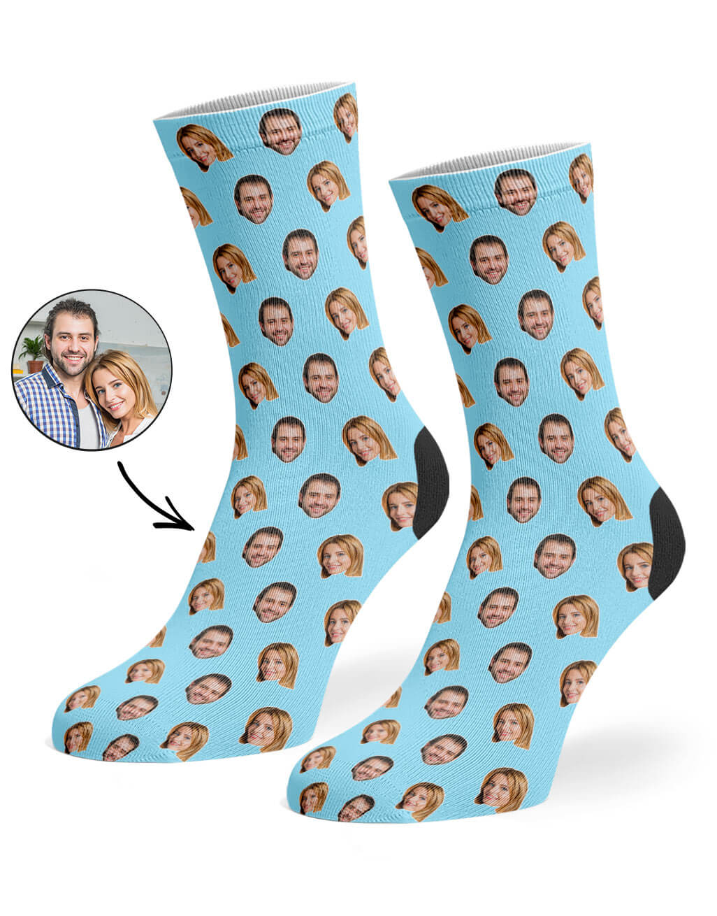 Couples Face Pattern Socks