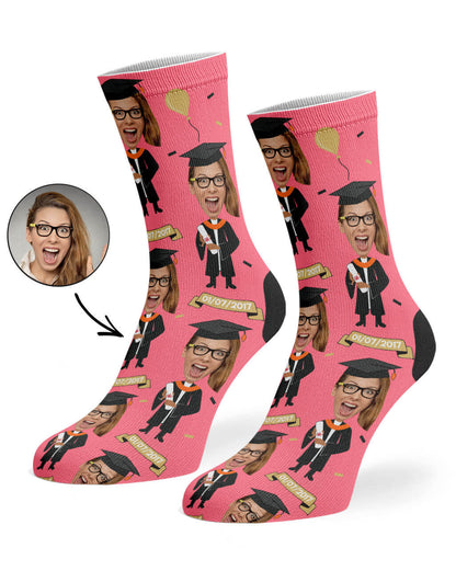 Graduation Socks Personalised With Face & Date