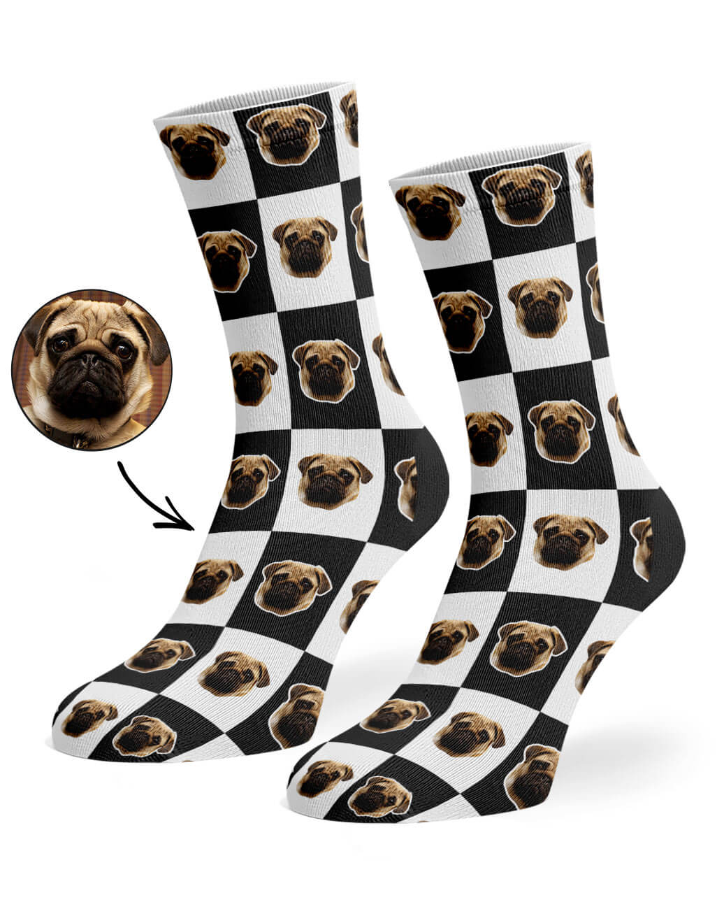 Chequered Dog Socks