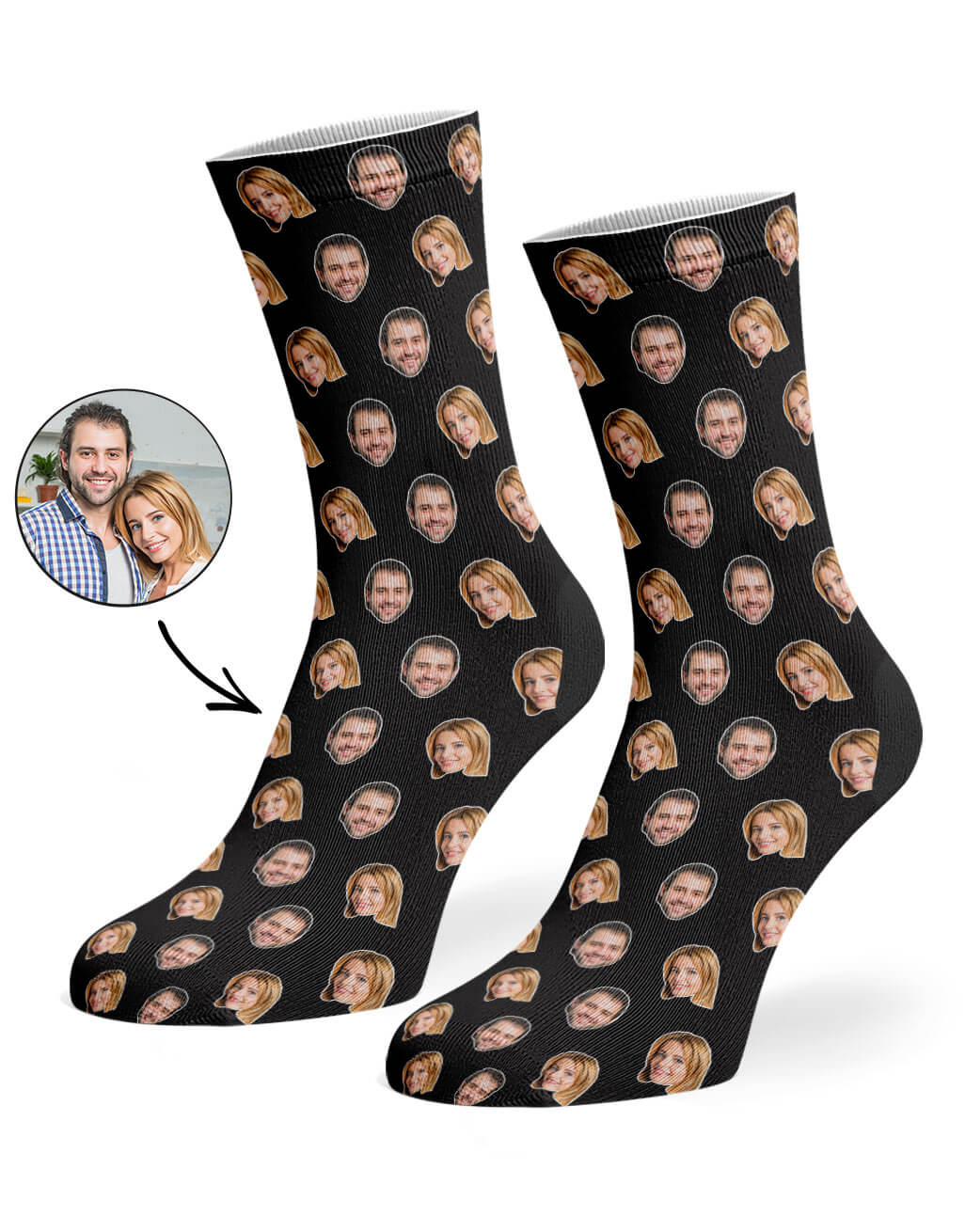 Couples Face Pattern Socks