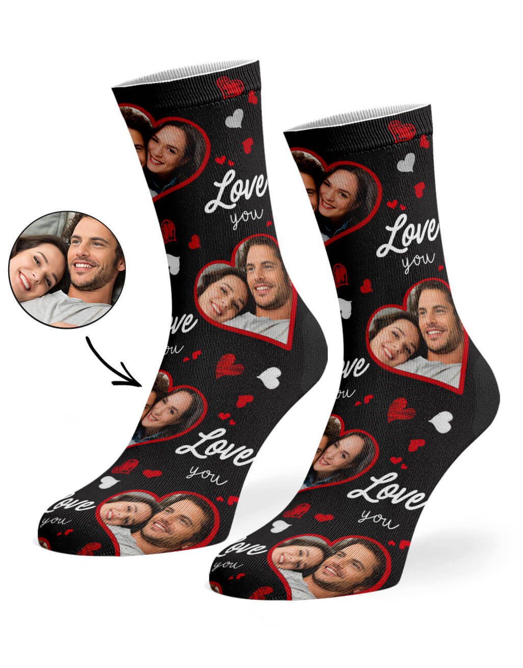 Heart Photo Collage Socks