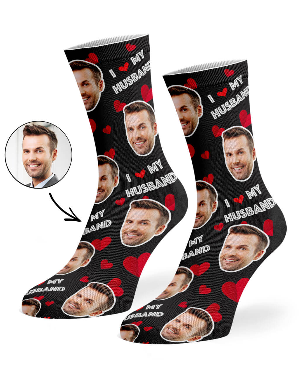 I Love My Husband Socks