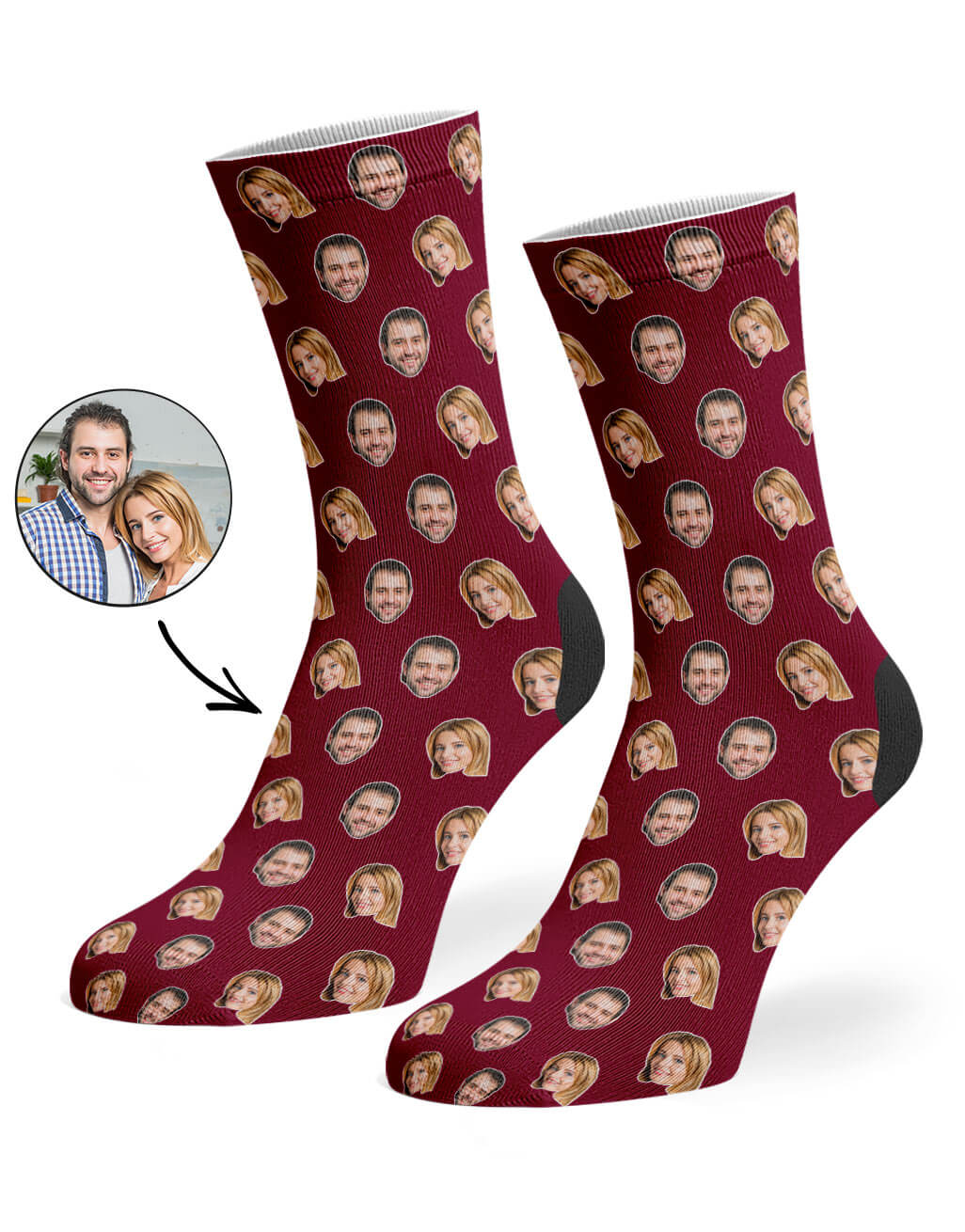 Couples Face Pattern Socks