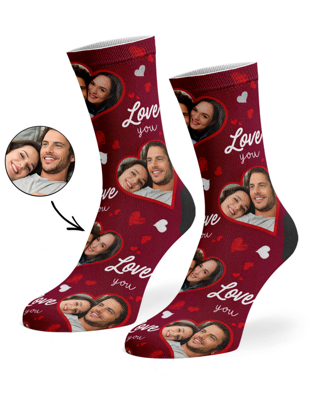 Heart Photo Collage Socks