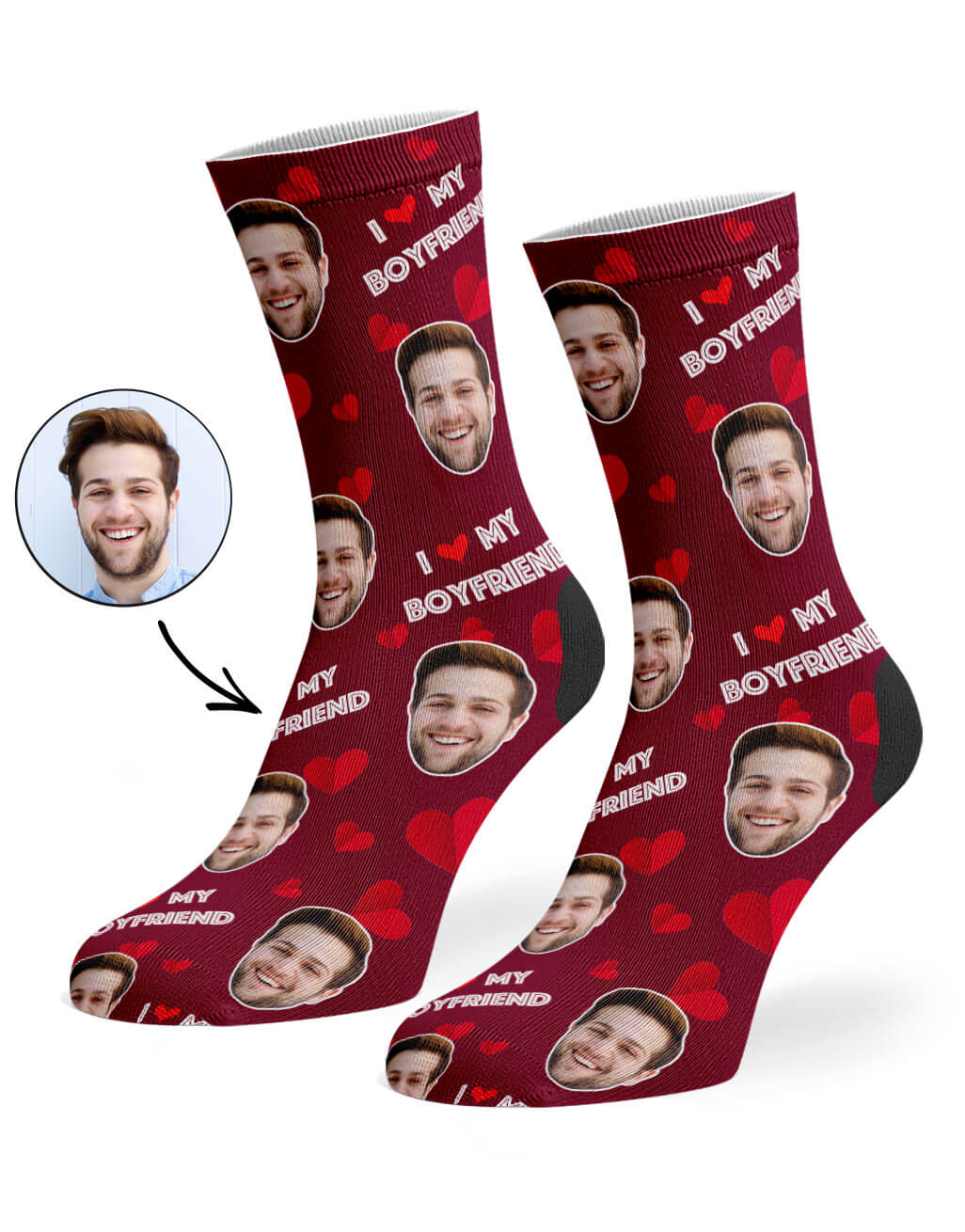 I Love My Boyfriend Socks