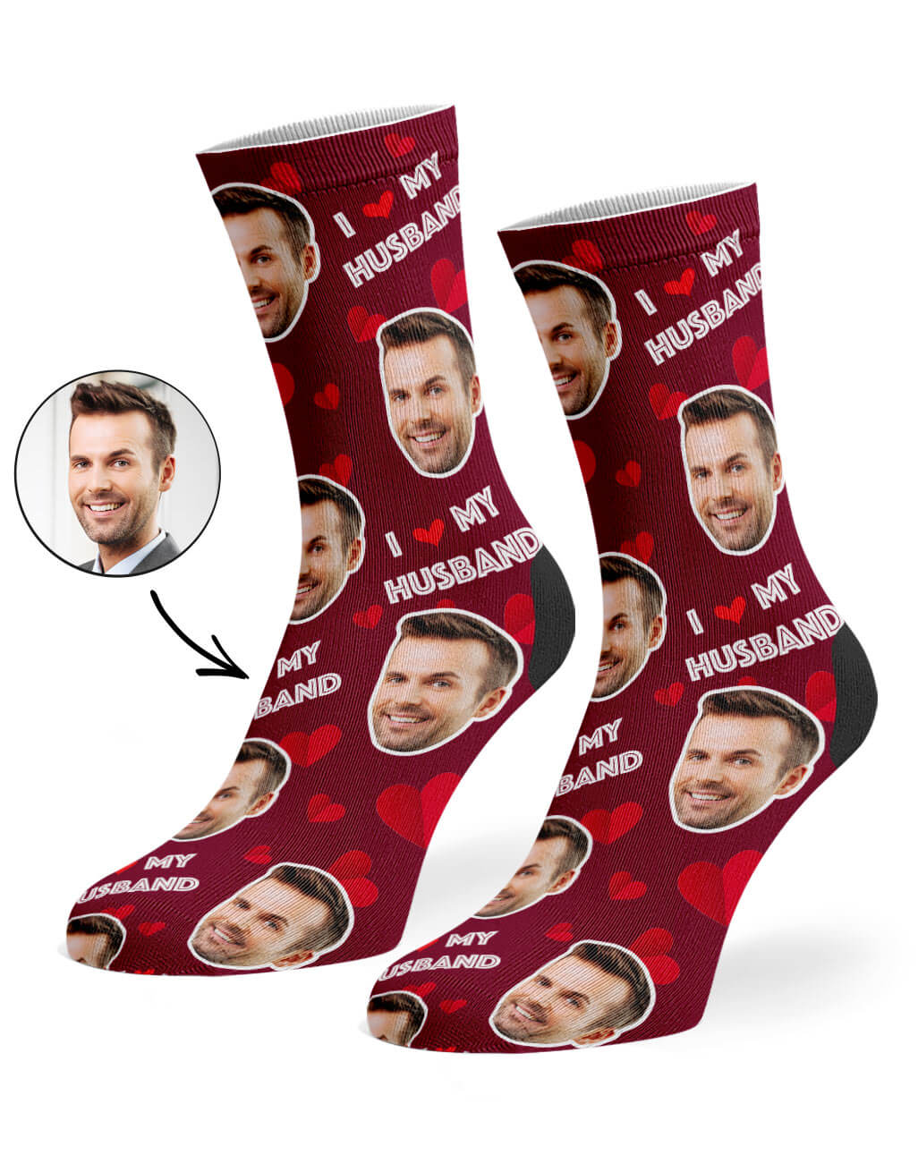 I Love My Husband Socks