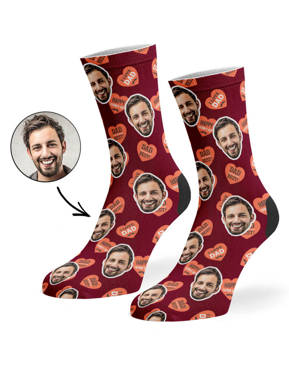 Dad Love Hearts Socks