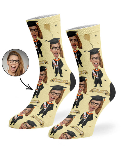 Graduation Socks Personalised With Face & Date
