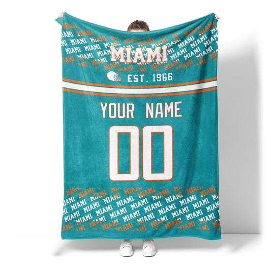 Custom Aqua Throw Blankets Miami City