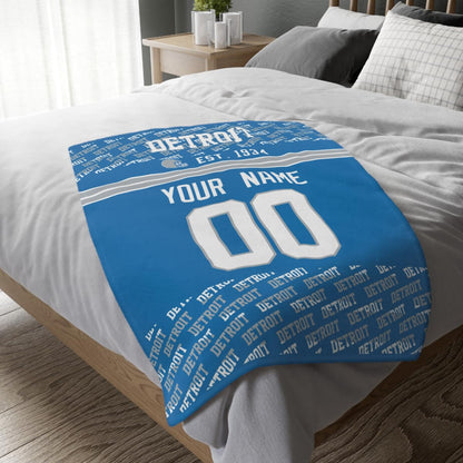 Custom Blue Throw Blankets Detroit City