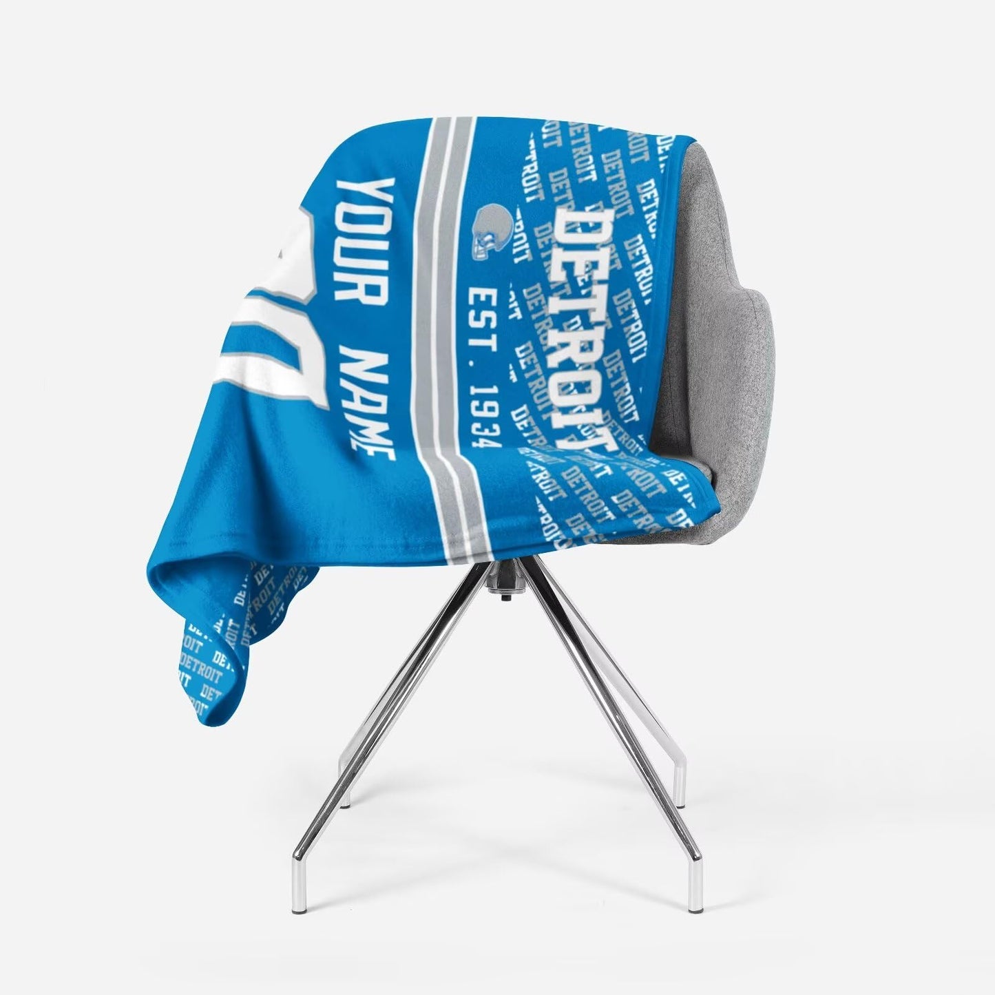 Custom Blue Throw Blankets Detroit City