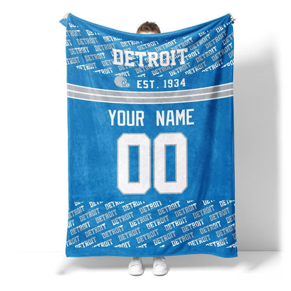 Custom Blue Throw Blankets Detroit City