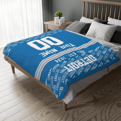 Custom Blue Throw Blankets Detroit City