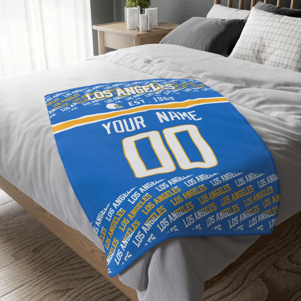 Custom Blue Throw Blankets Los Angeles City