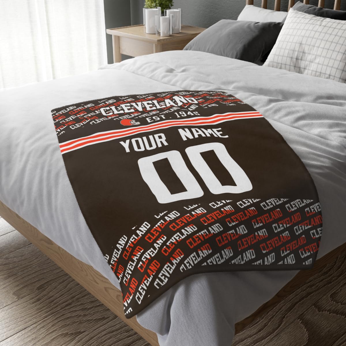 Custom Brown Throw Blankets Cleveland City