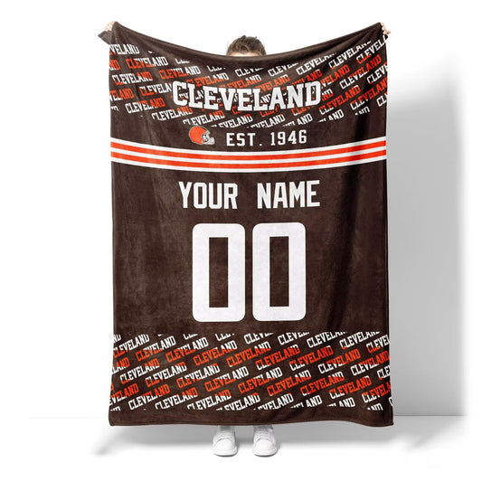 Custom Brown Throw Blankets Cleveland City